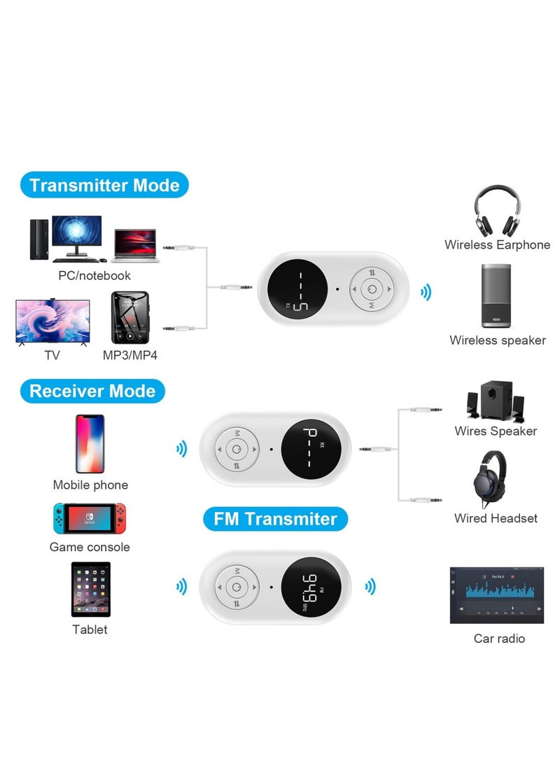 محول بلوتوث 5.3 ثنائي الارتباط - صوت لاسلكي منخفض الكمون للتلفزيون والكمبيوتر الشخصي والمنزل والسيارة - Image 2